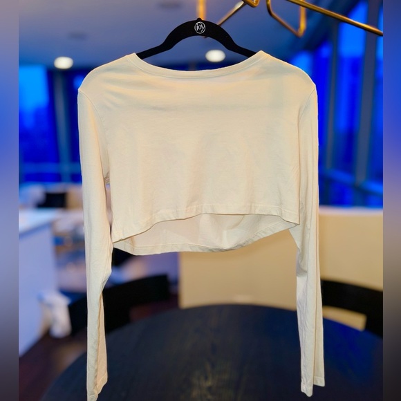 Women’s Talentless Long Sleeve Crop Top | Sz: Small | Bone - Picture 7 of 8